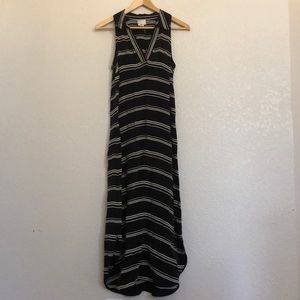Black striped maxi dress